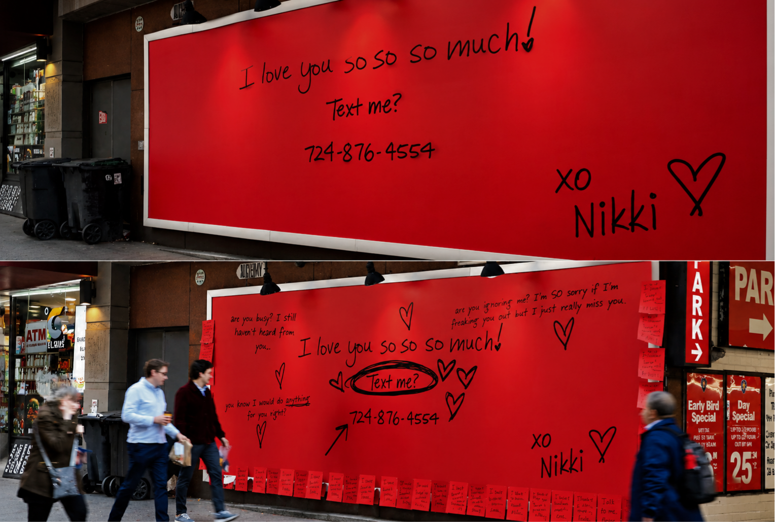 El billboard que parecía una declaración romántica… y terminó siendo una campaña de terror 5 I love you so so much